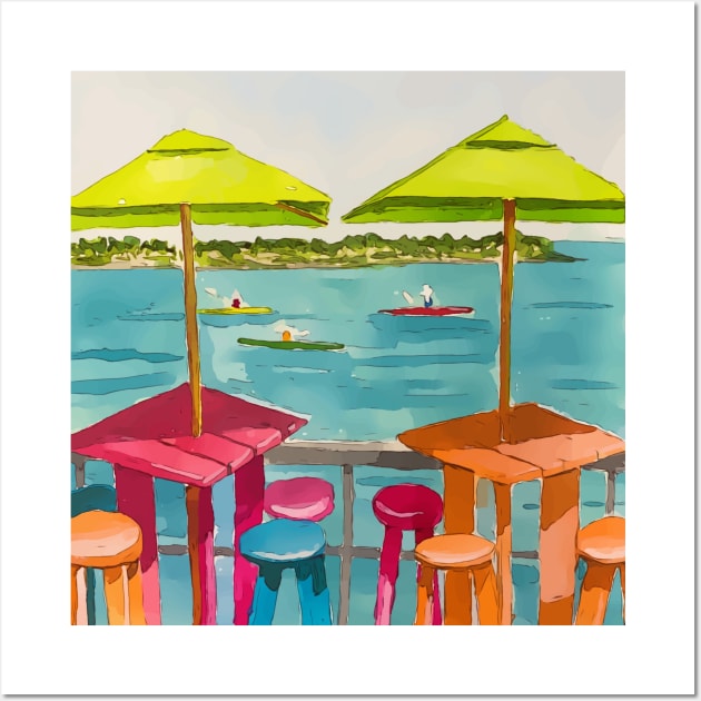 Key West Florida Umbrellas - WelshDesigns Wall Art by WelshDesigns